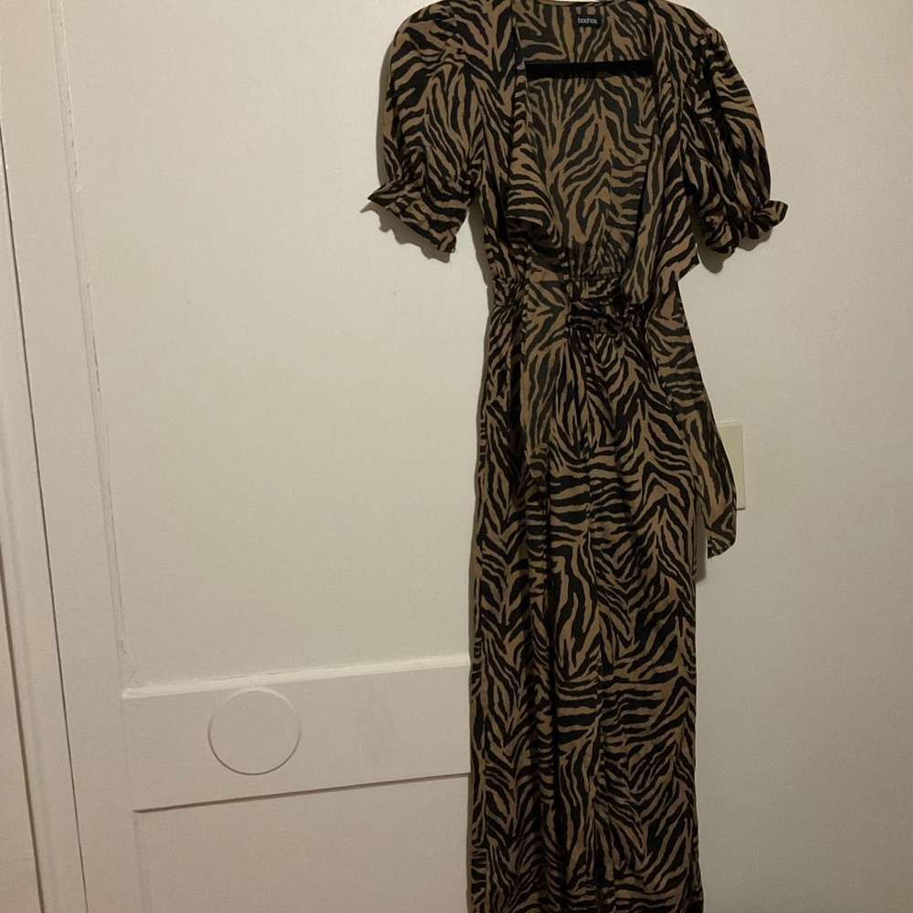 Zebra Print Wrap Romper